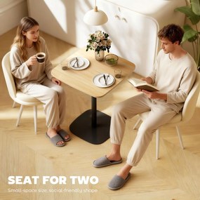 HOMCOM Mały stół jadalny, 60 cm, kwadratowy, blat z MDF, stalowa podstawa, do salonu, jadalni, kuchni, drewno naturalne+czarny | Aosom PL