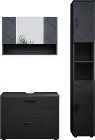 Zestaw mebli łazienkowych antracyt wysoki połysk 80x41x58.6 irma