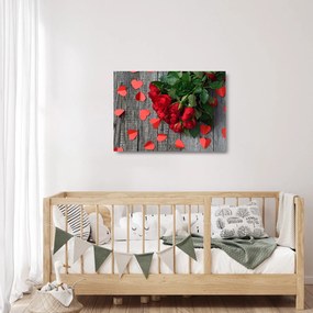 Obraz na szkle - bukiet róż (70x50 cm)