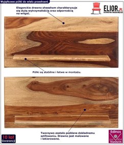 Zestaw drewnianych półek ściennych Connor 2X - brązowy