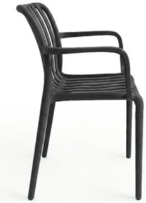 Plastowe krzesło TREGO z podłokietnikami, antracytowe