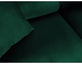 Zielony aksamitny rozkładany/ze schowkiem narożnik (prawostronny/w kształcie litery L) Kyoto – Cosmopolitan Design