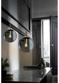 Czarna lampa wisząca ze szklanym kloszem Dini – Fischer &amp; Honsel