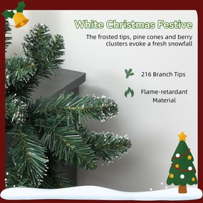 HOMCOM 2,7 m sztuczna girlanda świąteczna dekoracja z 216 zakończeniami, na schody i kominek, zielona | Aosom PL