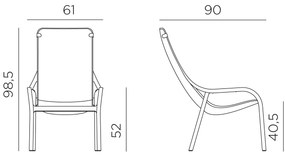 Fotel ogrodowy Net Lounge Antracite NARDI