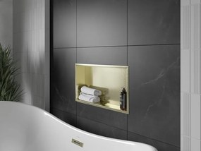 Mexen X-Wall-R półka wnękowa z kołnierzem 60 x 30 cm, złota szczotkowana - 1950603010