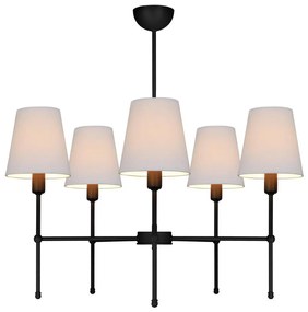 Żyrandol na pręcie MADELA 5xE14/40W/230V biały/czarny