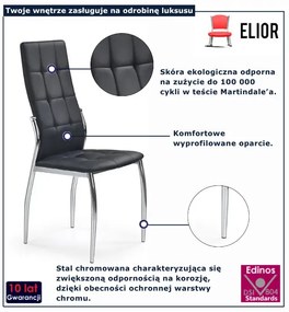 Nowoczesne Czarne Metalowe Krzesło Pikowane D7-Z26