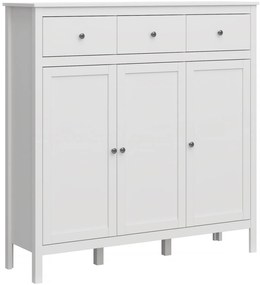 Komoda Trzydrzwiowa z Szufladami AZURA 132 cm do Salonu Sypialni Biała Skandynawska Nowoczesna