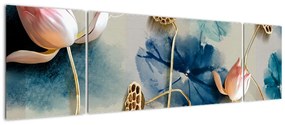 Obraz z kwiatami (170x50 cm)