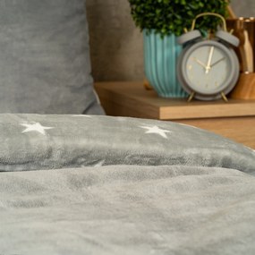 4Home Pościel mikroflanela Stars grey, 140 x 200 cm, 70 x 90 cm