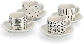 Zestaw filiżanek do espresso w geometryczne wzory, 70 ml