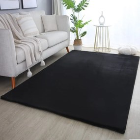 Dywan pluszowy Pouffy czarny 160 cm x 230 cm