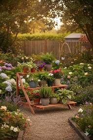 Regał na kwiaty z drewna cedrowego H1-D48