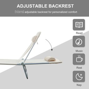 Outsunny Leżak ogrodowy wypoczynkowy składany 4 kolory Kremowy komfort i styl | Aosom PL