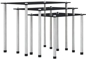 Zestaw 3 szklanych stolików wsuwanych pod siebie D4-A99