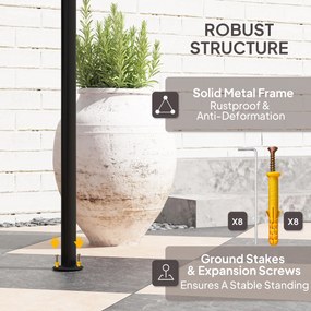 Outsunny Pawilon Grillowy 242x149x248 cm Odporny na Wodę i Ogień z Podwójnym Dachem Kolor Kawa