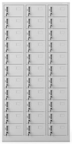 Skrytkowa szafa socjalna BHP depozytowa OLIVER, 900 x 1850 x 450 mm, szara