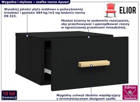 Czarna wisząca szafka nocna z szufladą - Apuss