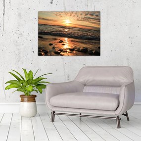 Obraz - Zachód słońca nad oceanem (70x50 cm)