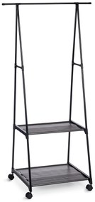 Wieszak na kółkach z dwiema półkami, 55 - 85 x 45 x 157 cm