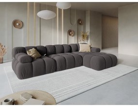 Ciemnoszara aksamitna sofa 285 cm Bellis – Micadoni Home