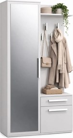 Biała Garderoba Z Lustrem F0-F50