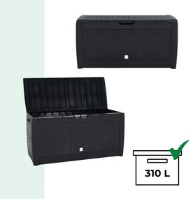 Prosperplast Skrzynia do przechowywania RATO, 310L, 119x48x60cm, antracytowa