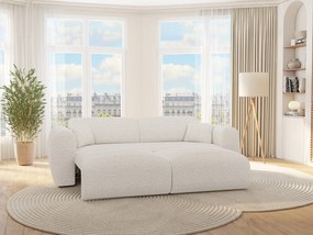 Kanapa 4-osobowa rozkładana z białej bukli - POGNI marki Maison Céphy