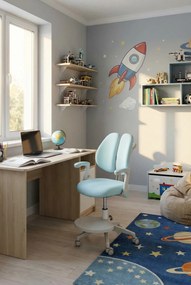 Dziecięcy niebieski obrotowy do biurka fotel C6-W85