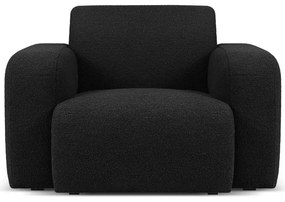 Czarny fotel z materiału bouclé Molino – Micadoni Home