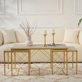 Stolik konferencyjny Defne Gold Travertine
