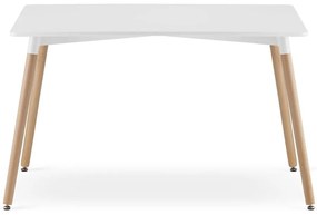 Zestaw jadalniany 1 + 4, biały stół ADRIA 120x80 cm + białe krzesło KITO