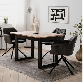 Stół jadalniany 120x80x75 cm naturalny antracyt