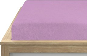 PrzytulneMieszkanie.pl Prześcieradło frotte PREMIUM fioletowo-różowe 160x200 cm
