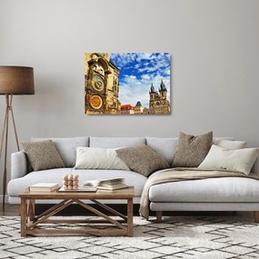 Obraz na szkle - Praski zegar astronomiczny (70x50 cm)
