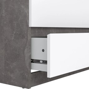 Komoda w wysokim połysku Naia 5S biały/beton