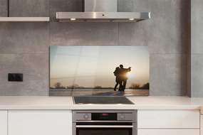 Panel szklany do Kuchni Ekspresyjny Taniec w Zimie