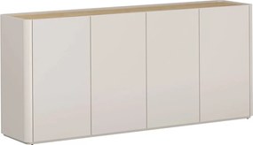 Komoda Elivo 200 cm czterodrzwiowa - kaszmir / dąb olejowany