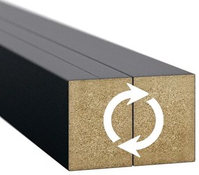 Lamele ścienne 12 szt. czarny mat H1-D10