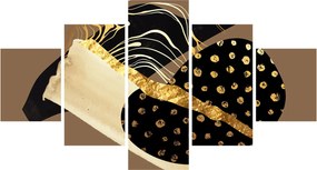 Obraz - Abstrakcja złotobrązowa N⁰1 (125x70 cm)