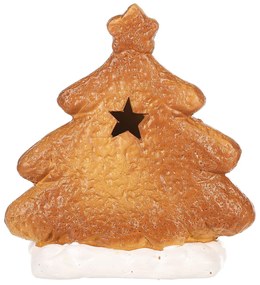 Ozdoby świąteczne Piernikowy choinka zoświetleniem LED, ceramika, 13 cm