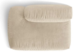 Beżowy aksamitny moduł sofy (lewostronny) Martina – Micadoni