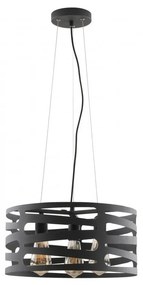 Czarna lampa wisząca z metalowym kloszem Marisa – GTV