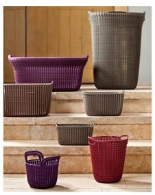 Kremowy kosz na pranie Curver Knit Lungo