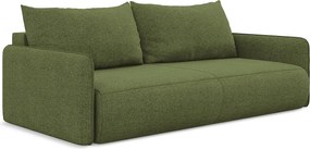 Kanapa 3-osobowa z funkcją spania - z tkaniny szenilowej - butelkowa zieleń - NANEA