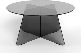 Szary szklany okrągły stolik ø 80 cm Samos – Actona