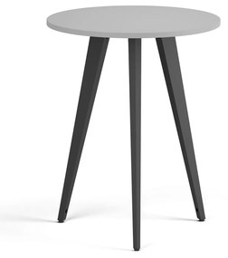 Stolik kawowy PRIMO VIBE, średnica 60 cm, czarna podstawa, szary