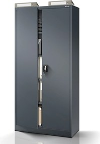 Szafa biurowa na dokumenty antracytowa: JAN, 900 x 1850 x 400 mm