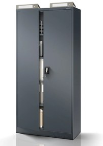 Biurowa szafa metalowa na akta JAN, 900 x 1850 x 400 mm, antracytowa